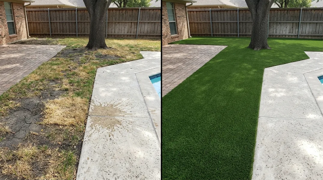 Result artificial grass installation in Irving - Irving Turf Installation